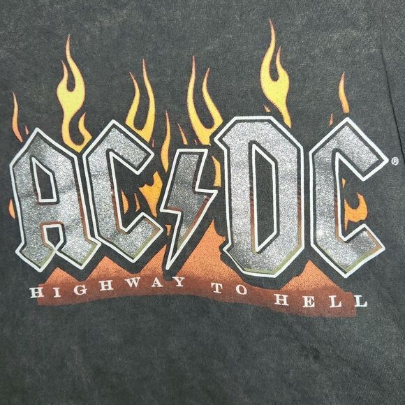 AC/DC Crop Top Shirt Glitter L - Picture 2 of 3